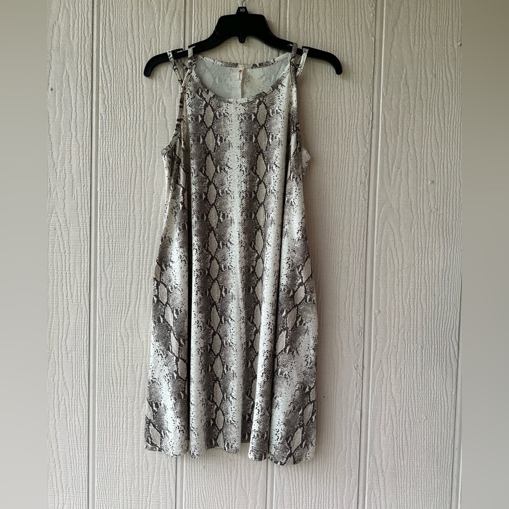 Snake Print Sleeveless Dress